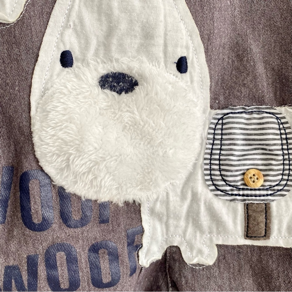 Grey Denim Overalls Dog Print - Picture 3 of 5